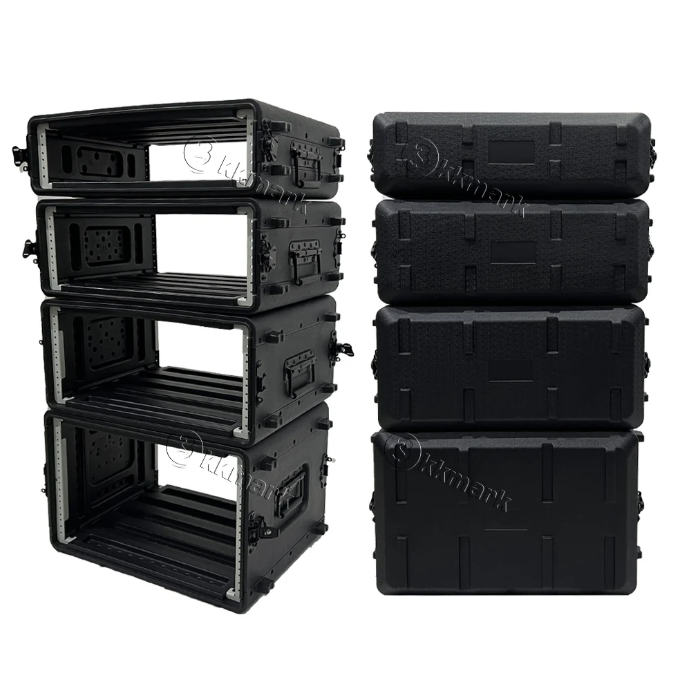 2U 3U 4U 6U 8U 10U 12U 14U 16U Equipment Tool Amplifier Rack PE HDPE Plastic flight case for Wireless microphone