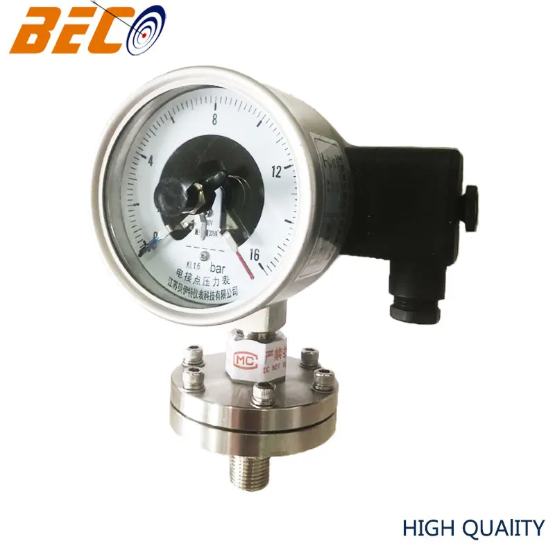 Beco Electrical contact pressure gauge waaree/ baumer bottom connection 100mm Electric contact pressure gauge