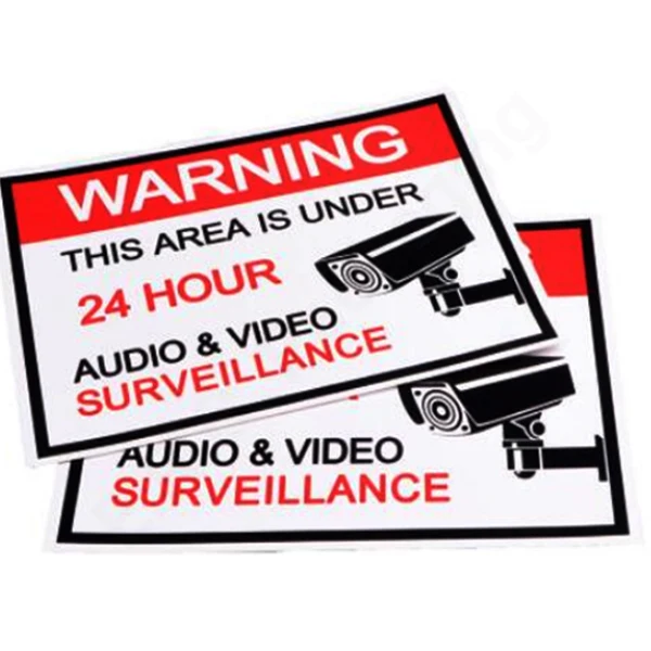 Hot Sale Safety Warning Label Video Surveillance Warning Sign Sticker
