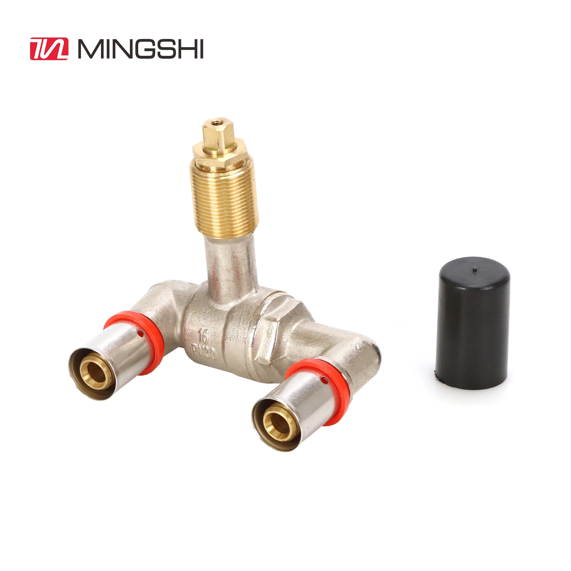 MINGSHI plumbing materials floor heat system multilayer pexalpex pipe using Buried Brass Two Heads Ball Valve