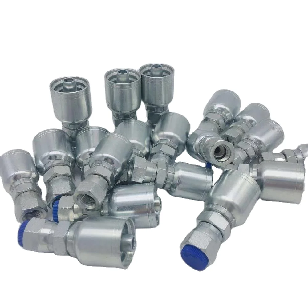 15611 MALE NPTF BSP JIC Metric Hydraulic Hose Fittings Stainless Steel One Piece Crimp Hose Fitting