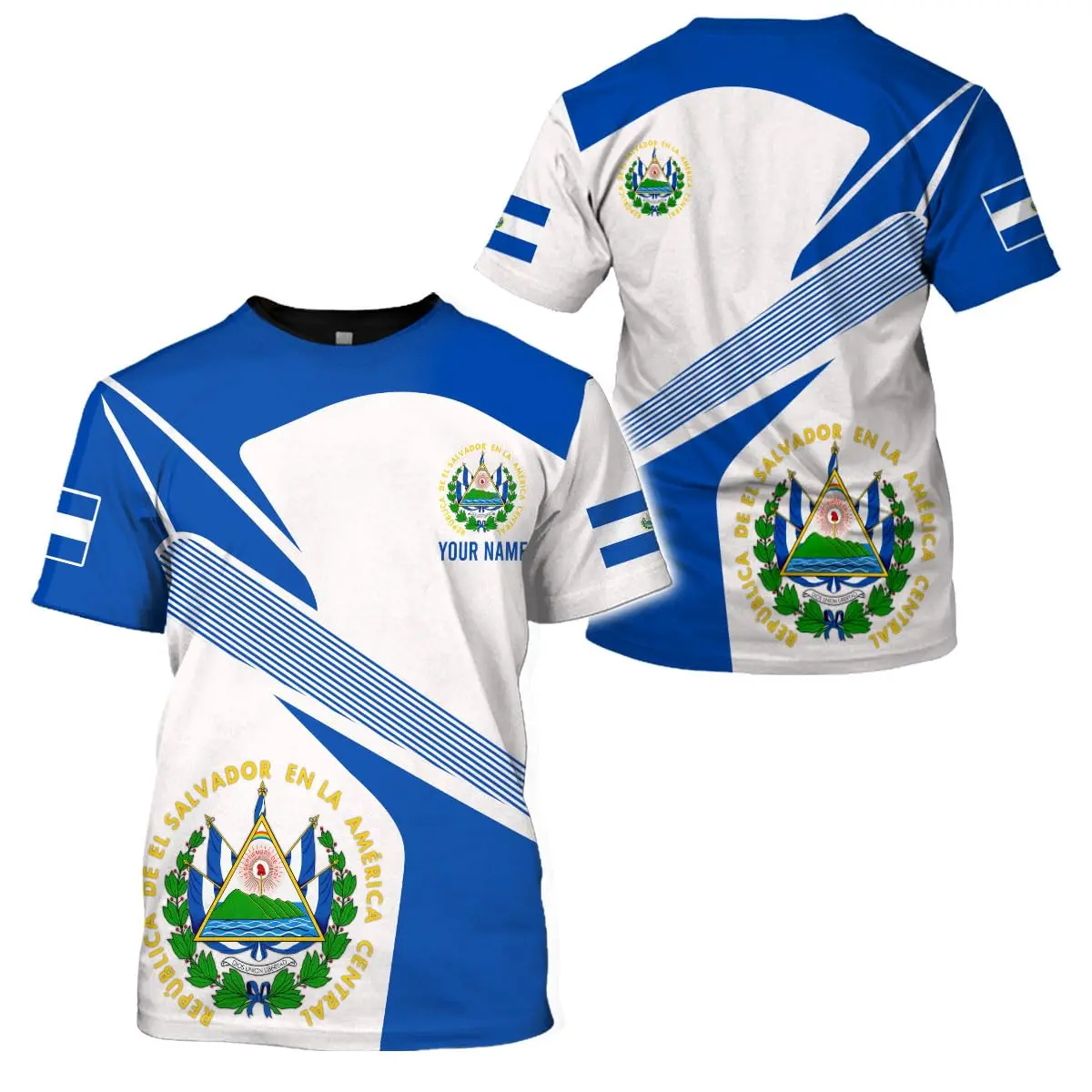 Drop Shipping Products 2023 El Salvador Flag Pattern Men Outdoor Large Size Sports Jersey Tee Comfortable Elastic T-Shirt Cheap