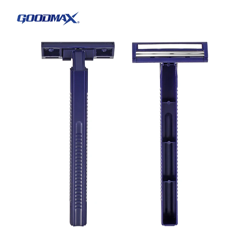 GoodMax Wholesale Manual Twin Blades Facial Shaver Disposable Shaving Rubber Razor for Men
