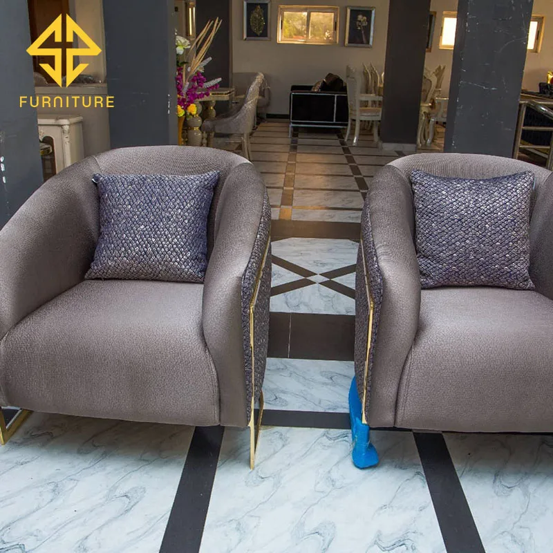 stainless steel elegant sofa modern design modern single seater sofa chair armchair set modern home furniture living room sofas