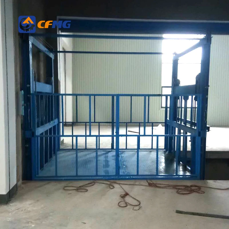 500kg load lifting height 4m hydraulic freight elevator guide rail cargo lift table for sale