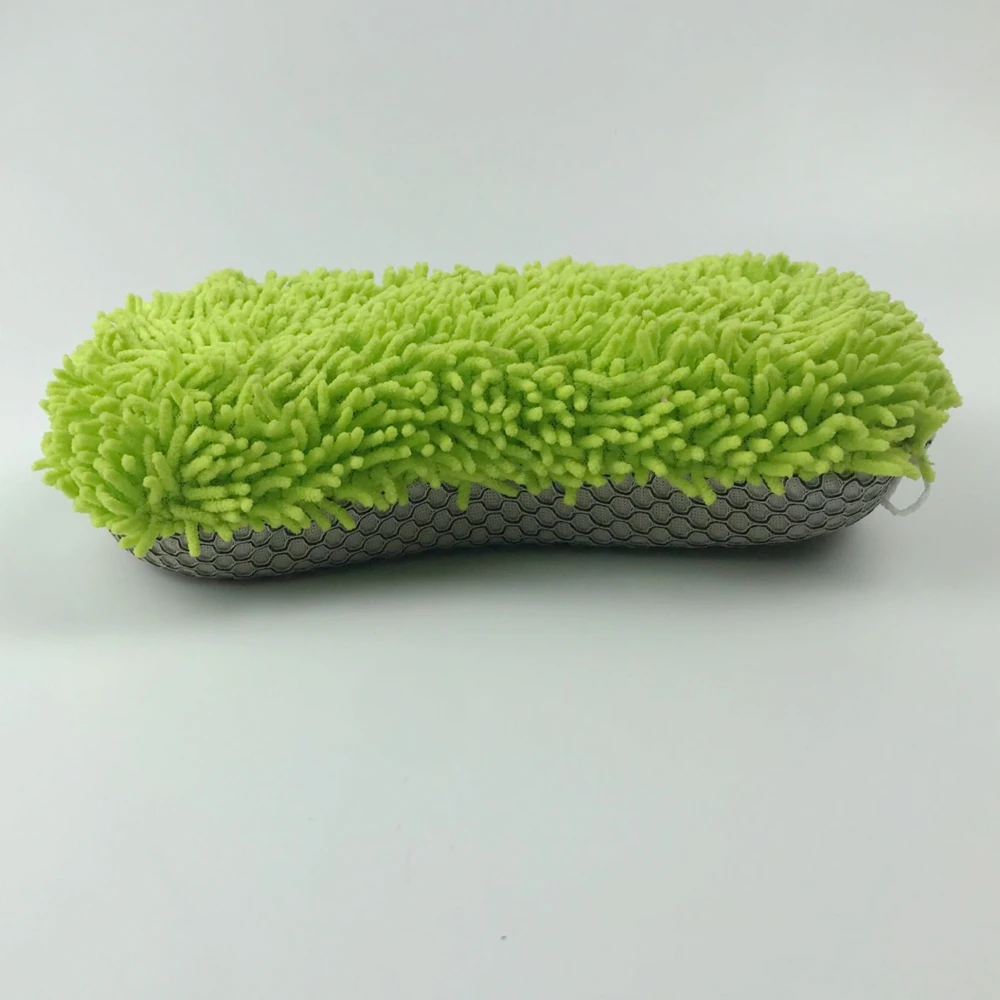 soft green clean  car wash sponge cloth