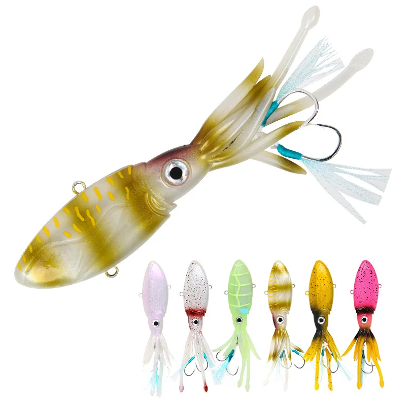 Wholesale 90/130/170/200/250g Squid Runner Jigging Lure with Luminous effect Boat Squid Fishing Lure Deep Sea Fishing
