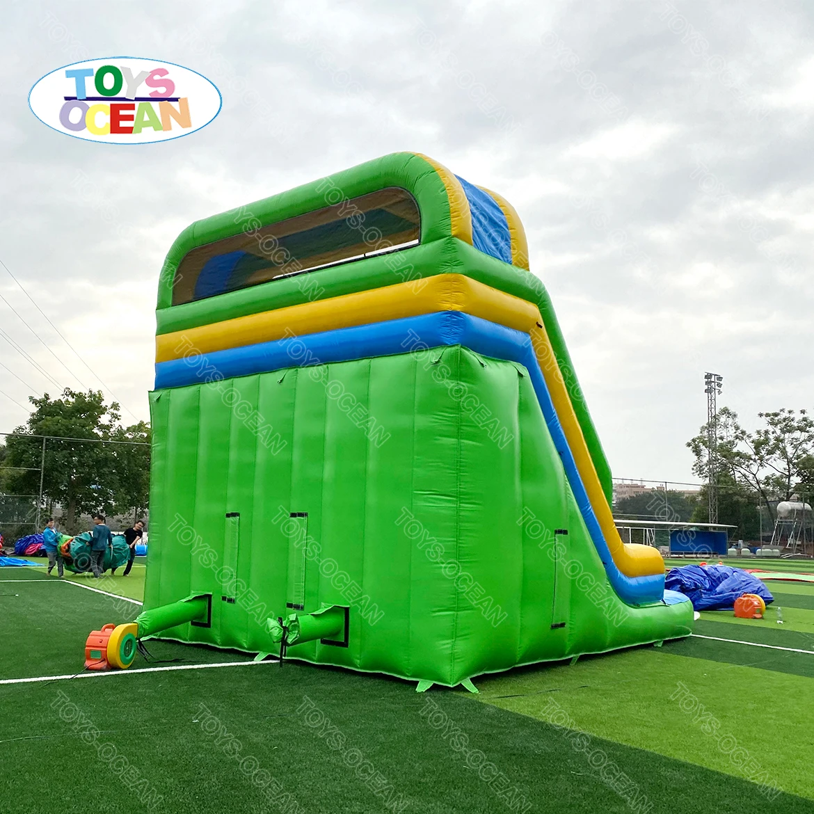 Custom commercial large adult slide with pool kids inflatable water slide for sale