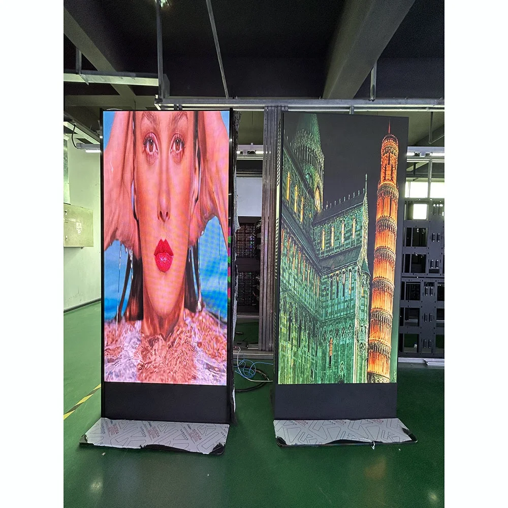 Customized Double Side P1.86 Floor Standing Poster LED Display 960x2080