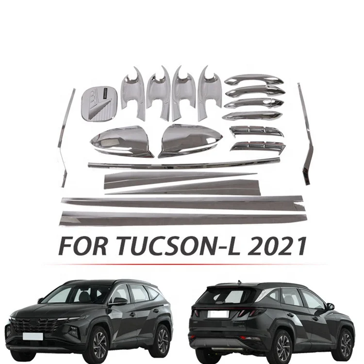 ABS Chrome Car Handle Mirror Cover Side Door Body Molding Exterior Accessories Kit For Hyundai Tucson L 2021 2022