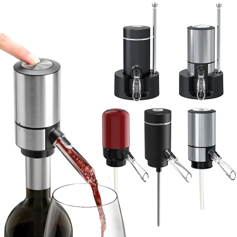 Rechargeable Battery Automatic Electrical Metal Bottle Opener Usb Decanter Smart Dispenser Pourer Electric Wine Aerator