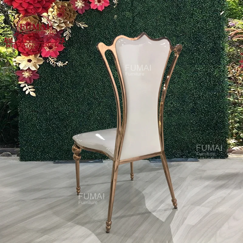 PU leather modern wedding banque baroque high back chair for sale
