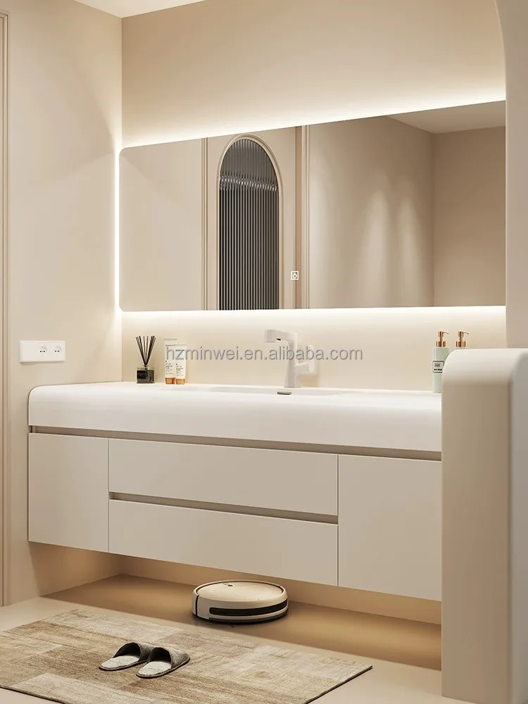 Professional manufacture Floating wall 1 Sink hanging 2 doors 2 drawers bath furniture Bathroom Vanity Cabinet