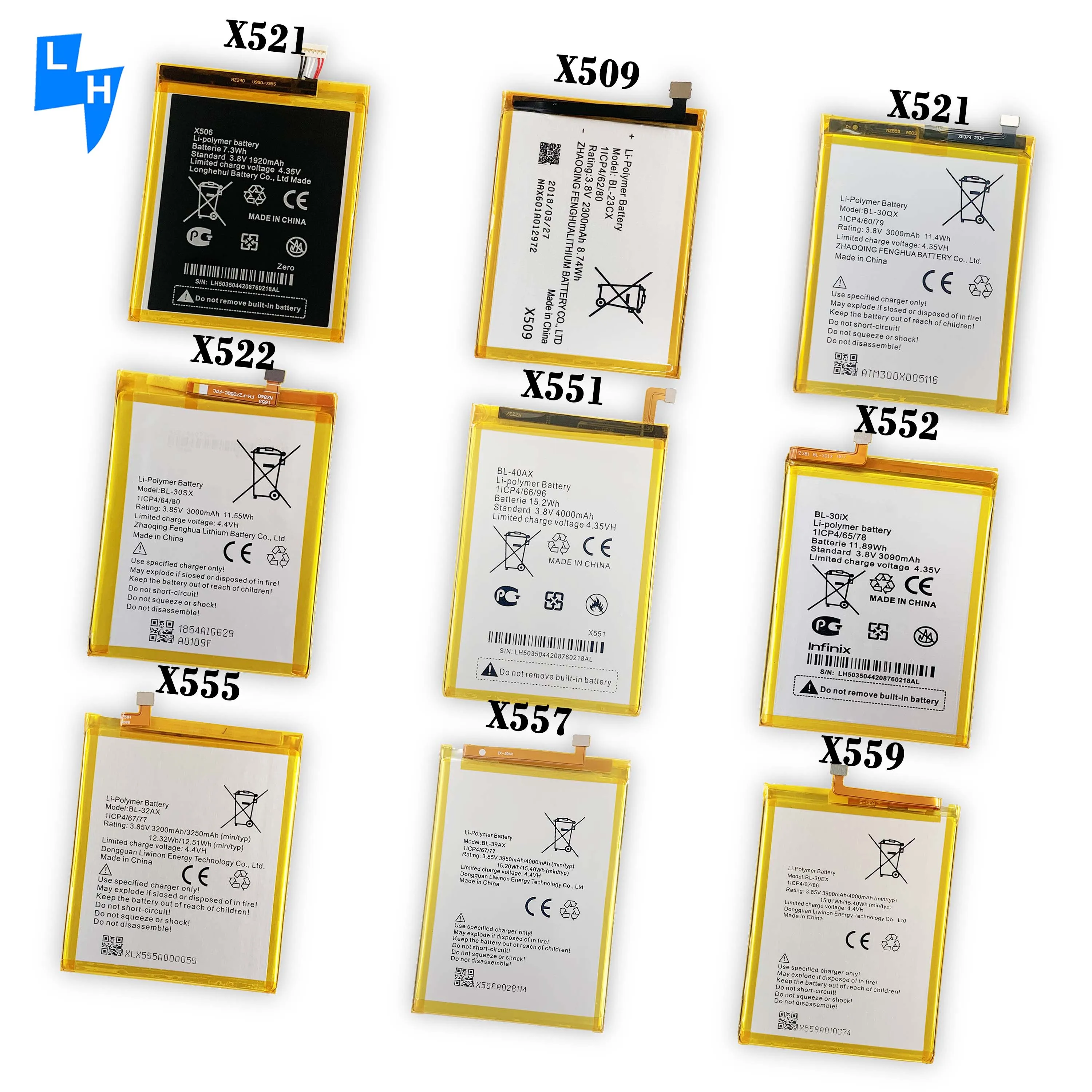  OEM battery X571 X572 X573 X608 X574 X602 X5010 X5514 X5515 X5516 mobile phone for infinix X600 X601 X603