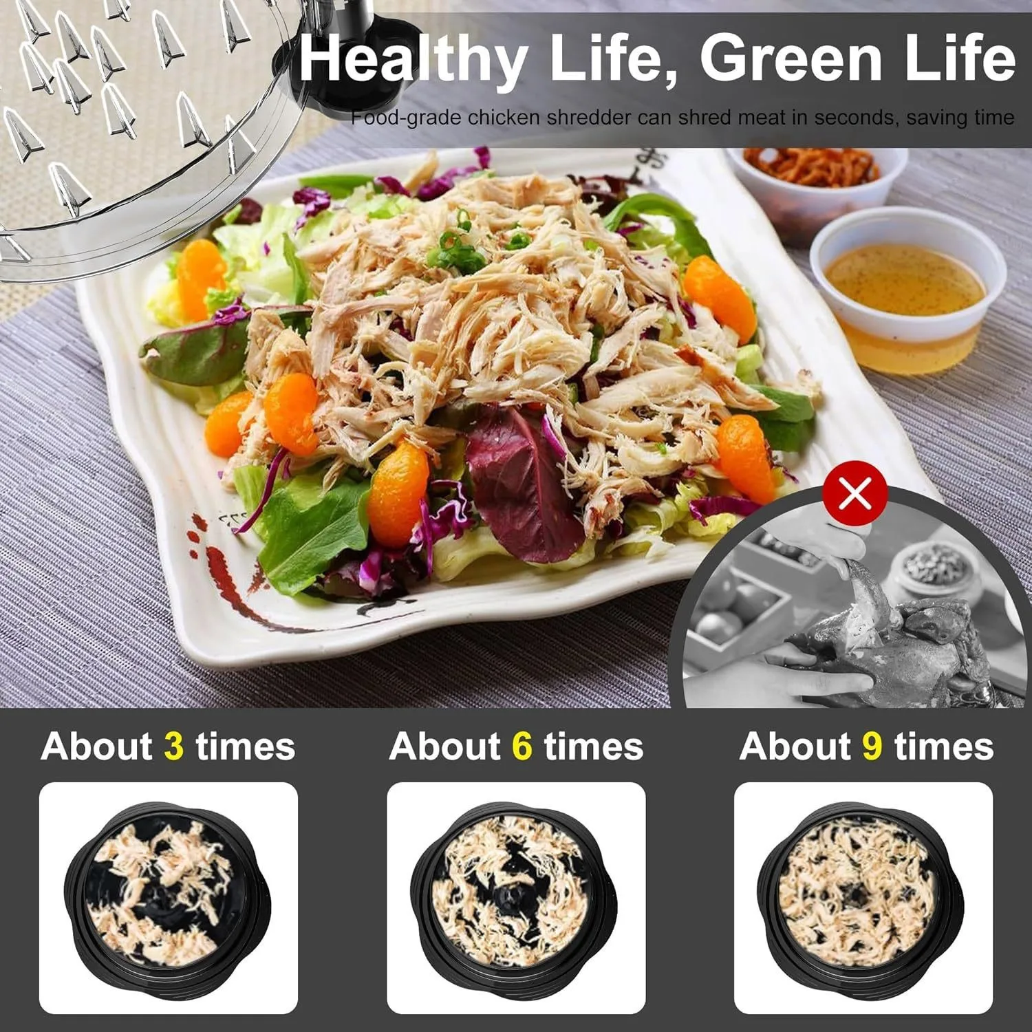 Bbq Plastic Round Handles shredder/dishwasher Safe Household Items Chicken Shredder Tool Manual Transparent Meat Shredder