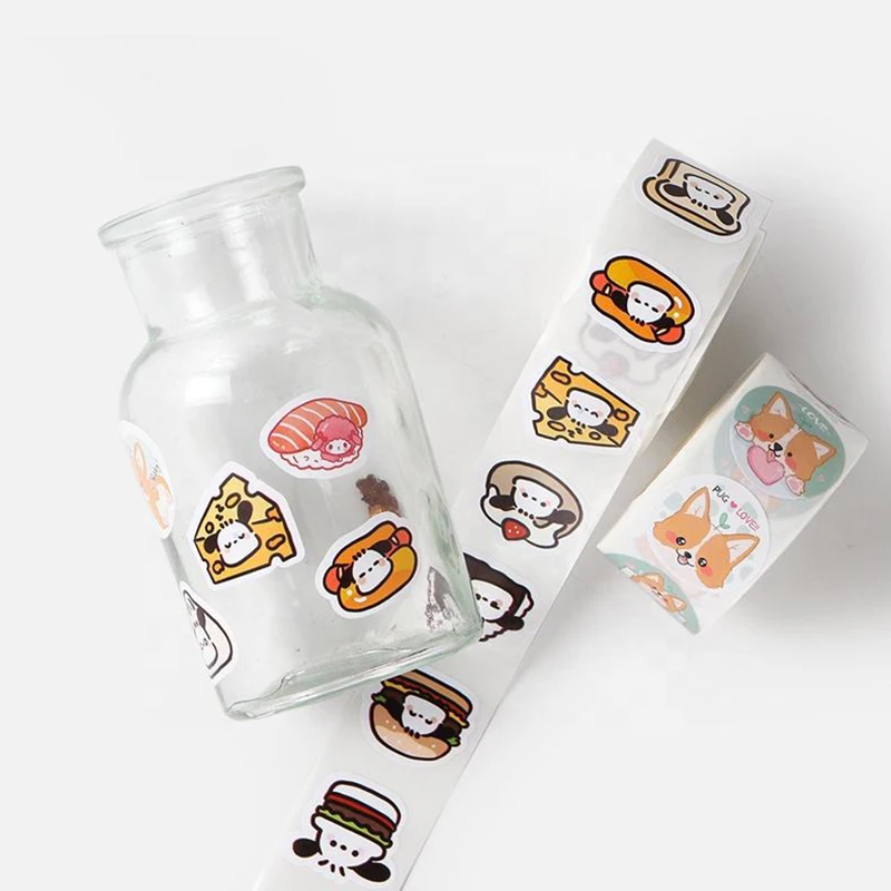 Custom Logo Cartoon PVC Transparent Stickers Labels Roll Quality OEM OEM Cups Bottles Anime Waterproof Adhesive Sticker