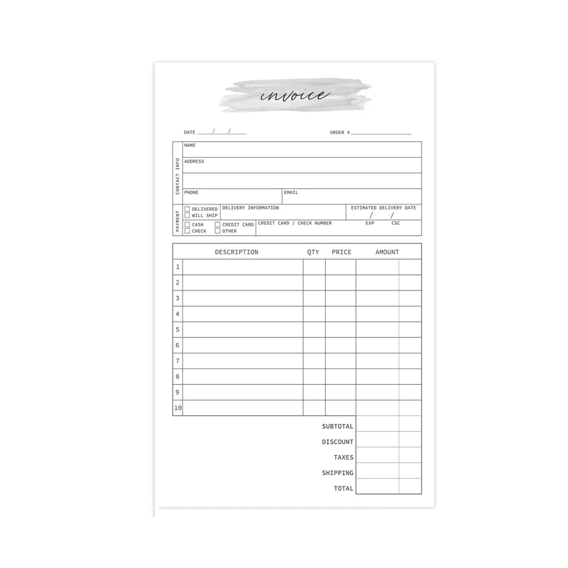 
Customized Duplicate Form CNR Paper Cash Receipt Book Contractor Invoice 