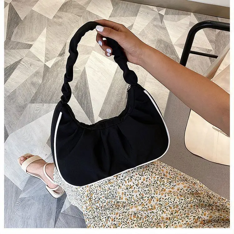 
Женская плиссированная сумка через плечо, модная дизайнерская сумка-мессенджер с рюшами и ручками, 2021 