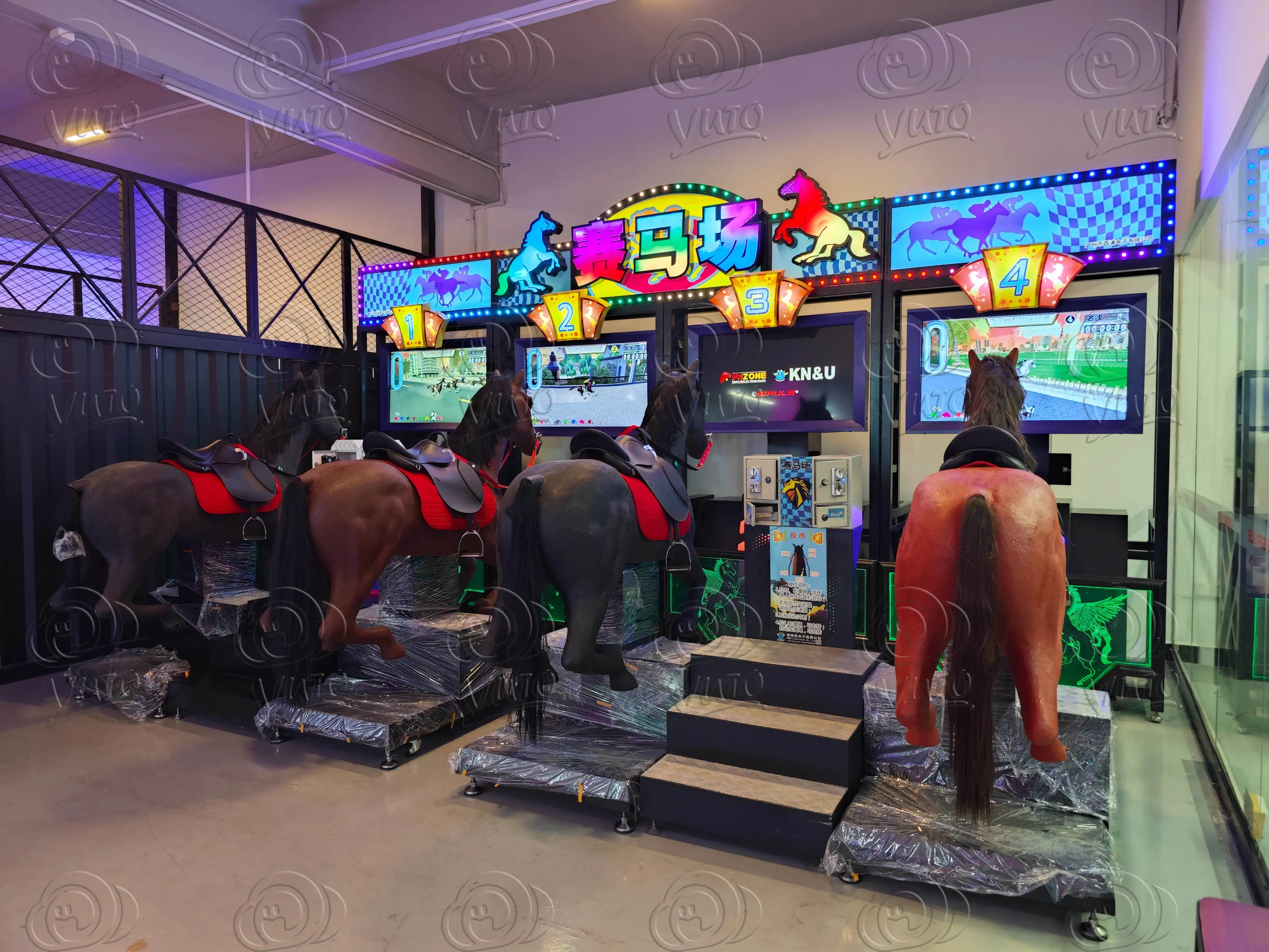Factory Price GoGo Jockey 4P Horse Riding Simulator Game Machine For Sale|Best Horse Arcade Game Machine Manufacturer From China