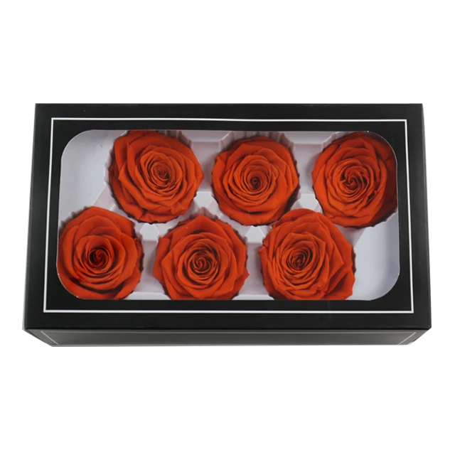 yunnan factory wholesale grade a 5-6 cm dried preserved flower roses  head eternity rose