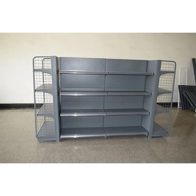 Supermarket Display Shelf Double-Sided Light Duty Metallic Shelving Racks for Shop Display Convenience Store
