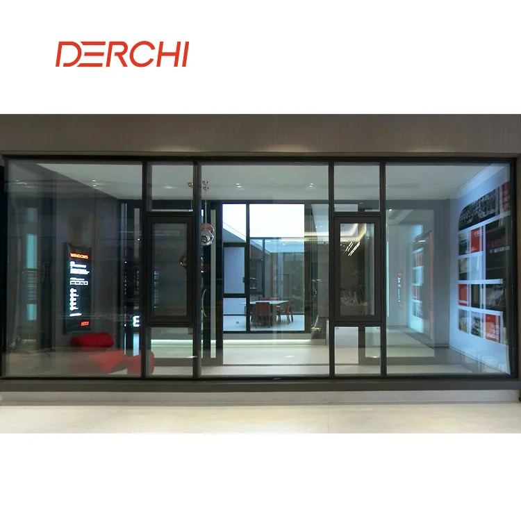 DERCHI USA NFRC Simple Design Triple Glazing Glass Slim Casement Windows Modern Ultra Narrow Frame Aluminum Windows And Doors