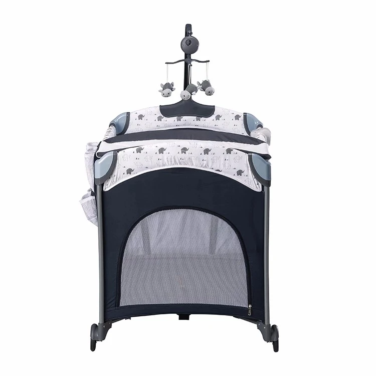 OEM Factory Foldable Playpen Portable Playard Travel Infant Bed  With Music And Toys