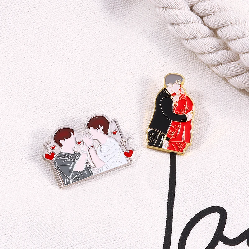 Оптовая продажа эмалированная брошь в стиле KPOP Bangtan Boys Vkook Taekook на лацкан металлические значки