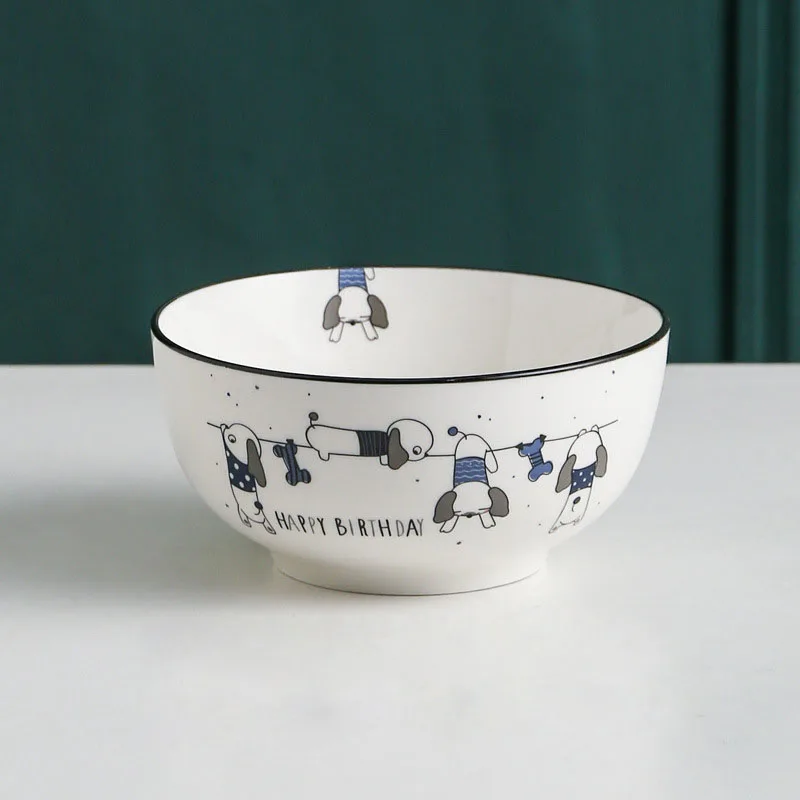 new arrival happy birthday cow european style porcelain dinnerware set