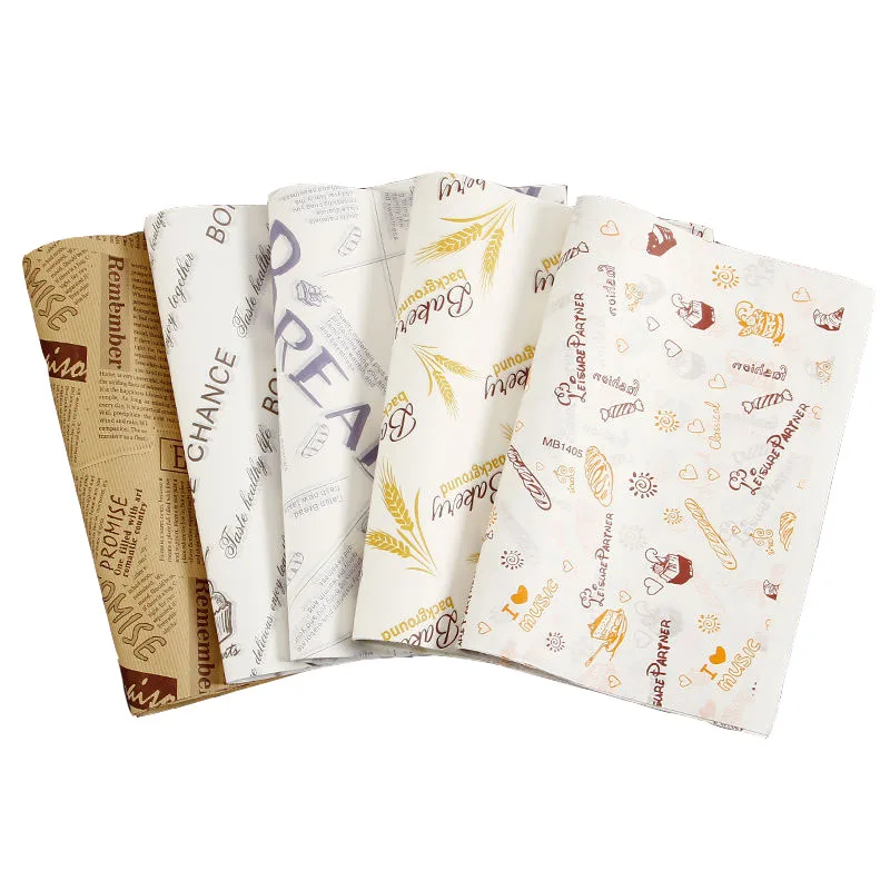 New Hot Design Custom Printing Greaseproof Oil Proof Food Wrapper Burger Wrapping Paper