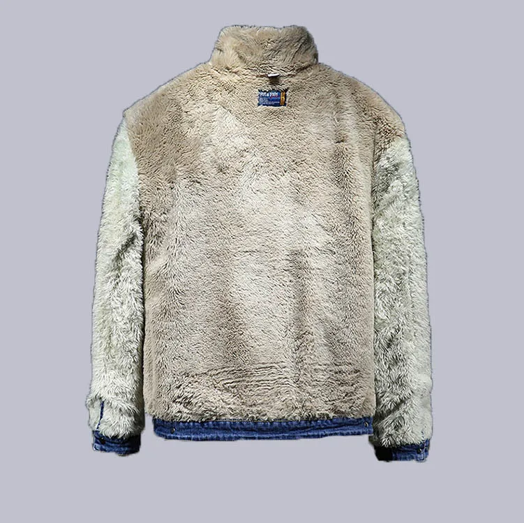 Лидер продаж, Мужская теплая джинсовая куртка с пушистой подкладкой, джинсовое пальто для зимы и нового года