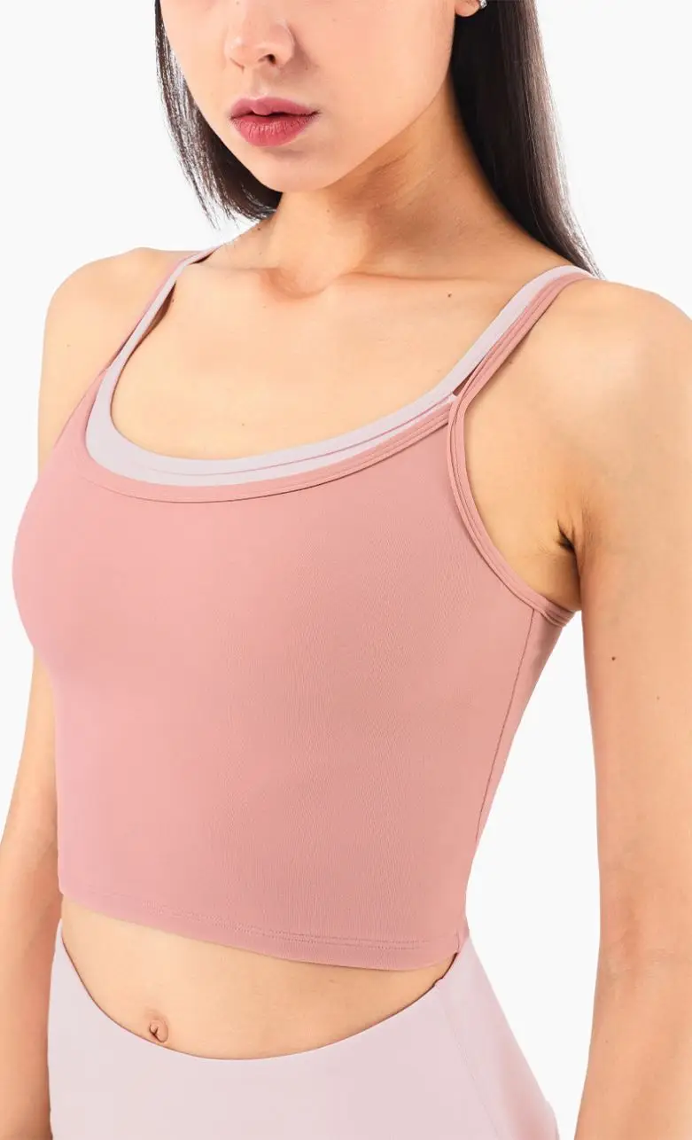 Hit Color Workout Exercise Gym Crop Top Bra Women Bare Second Skin Feel Sport Yoga Fitness Bras Top