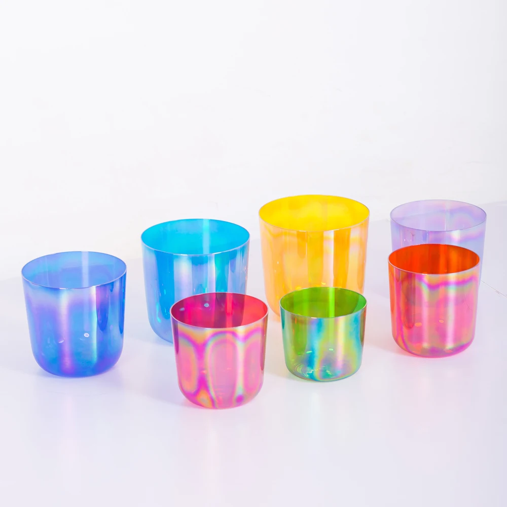 Purple Clear Orange  for Sound Therapy  Cosmic Light Clear Crystal Singing Bowl