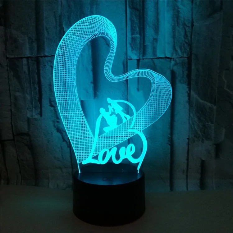 Пользовательские маленькая девочка Любимое сердце Shape3d светодиодные лампы маленькие ночные