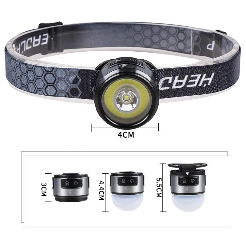 New multi-functional LED headlight clip light camping tent reading with strong magnetic lampshade work warning light
