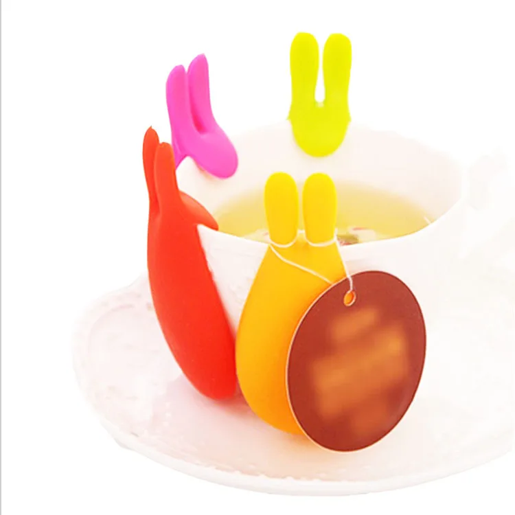 
wholesale Candy Colors Cute Silicone Tea Bag Holder tea bag holder silicone Tea Bag Hanger 