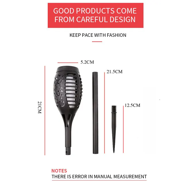 12 Led solar flickering flame torch lights outdoor landscape decoration light solar dancing flame light garden lamp for patio