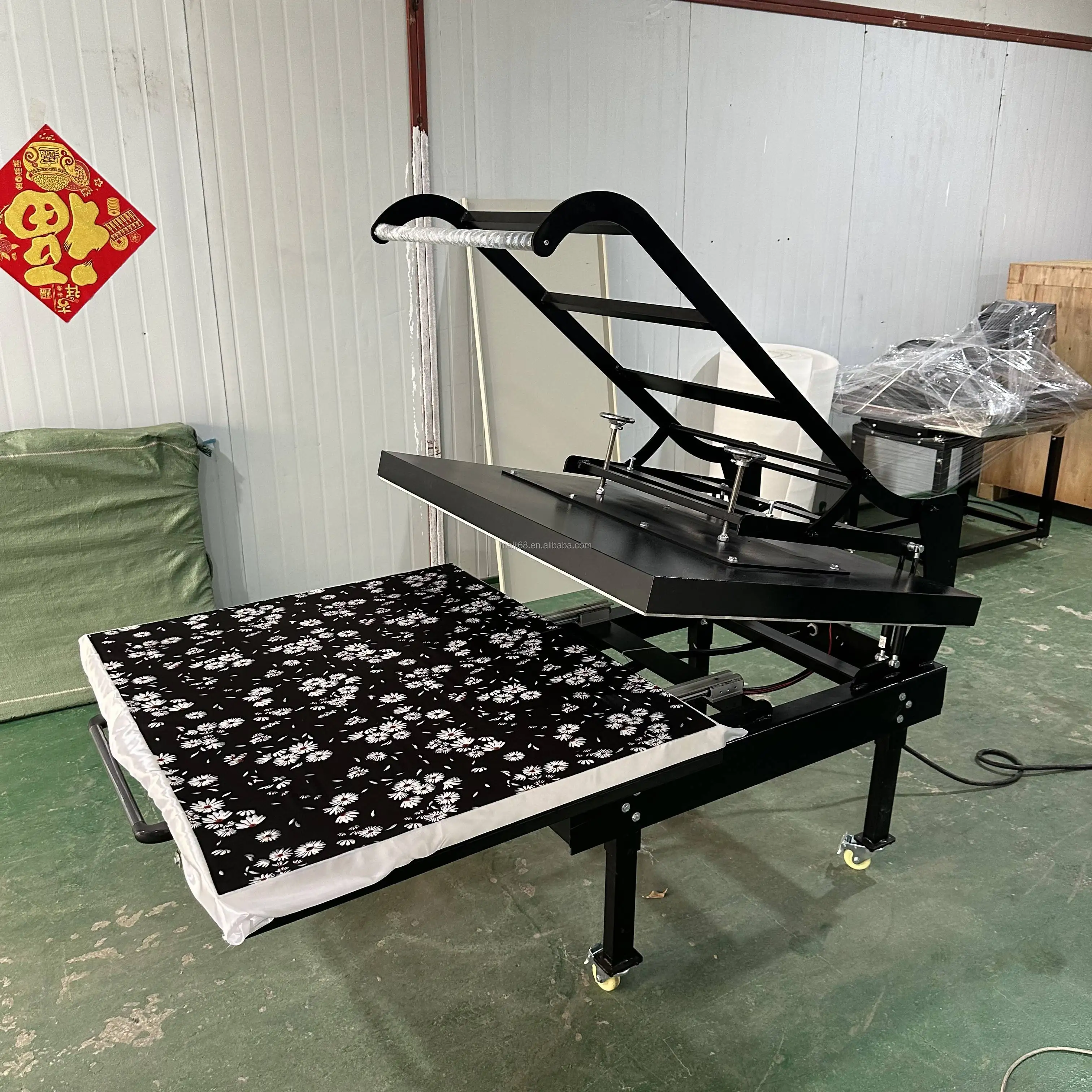 X 80 Sublimation Heat Press Machine Multifunction 100x120cm 100 Garment PLC Flatbed Printer Large Format Manual Fusing Machine