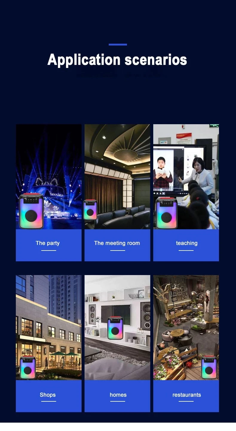 Kozh Original Factory Party Speaker Portable Speaker Fm Radio Mp3 Player Flame Rgb Lighting Bluetooth Speakers