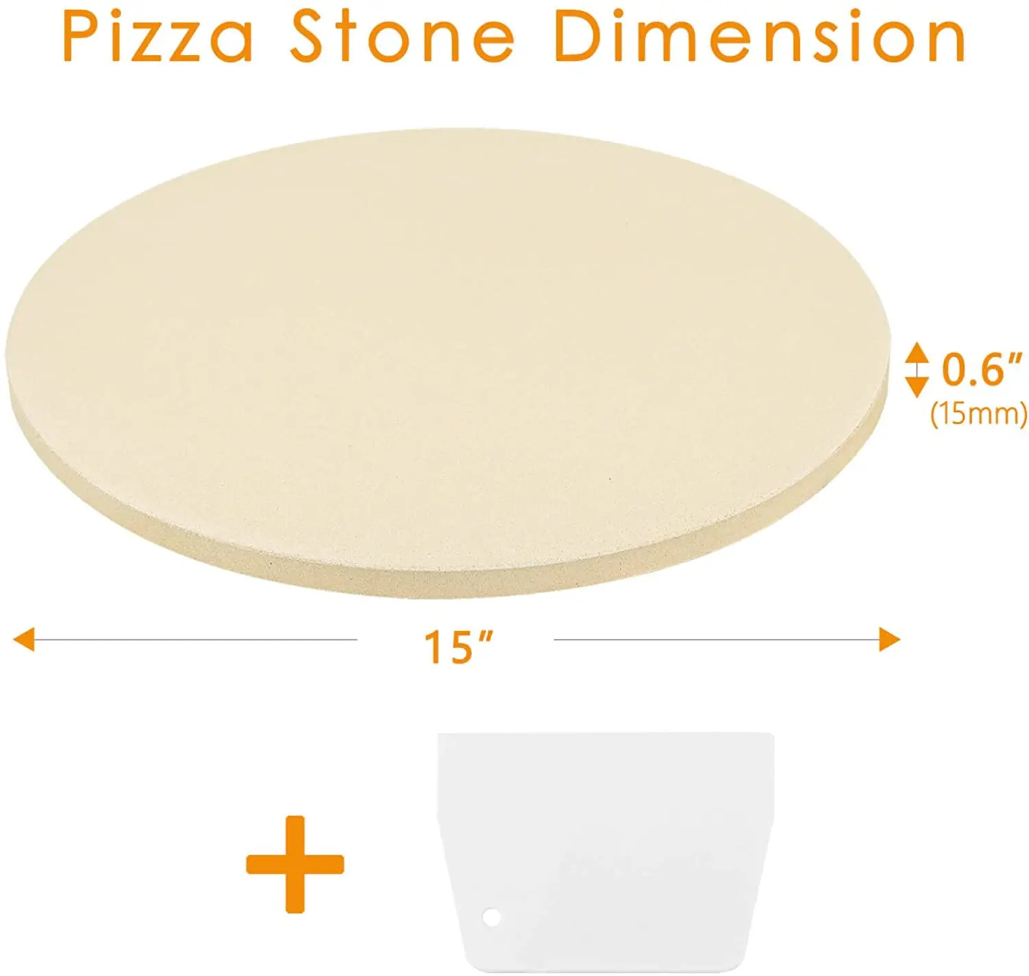 Wholesale 15 inch pizza stone set with pizza dough scraper high quality pizza baking stone.