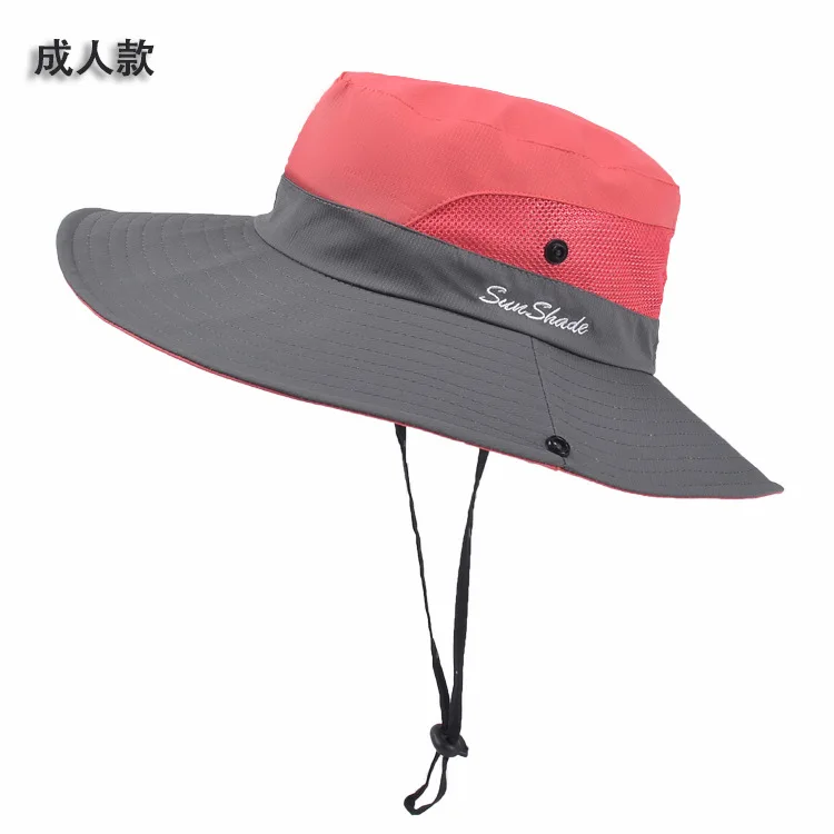 Wholesale parents and kids set sunhat Outdoor Running Visor Sun Hats Summer Sunhat Women Travel Raffia Empty Top Straw Hats