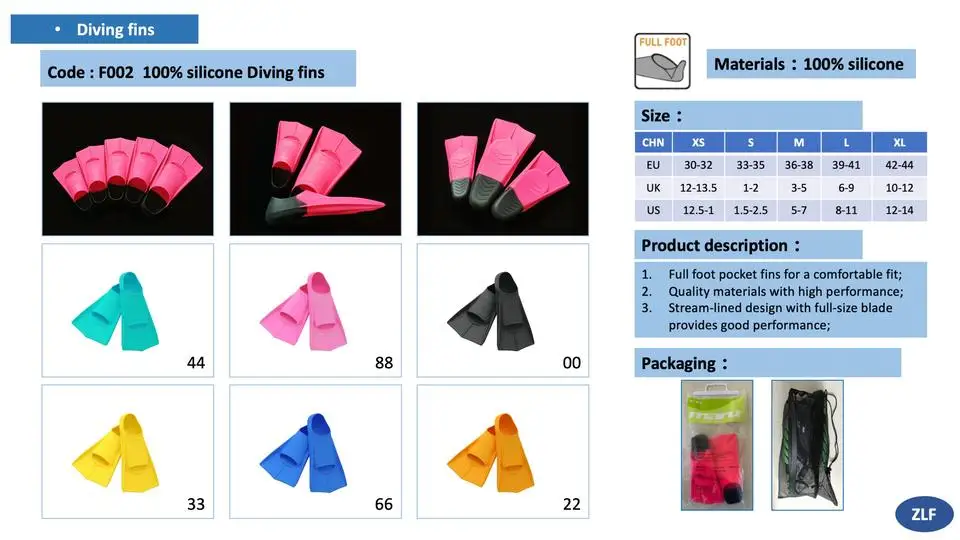 Silicon Factory Wholesale Customization Hot Sale Silicone Snorkeling Equipment Swimming Freedive Diving Fins
