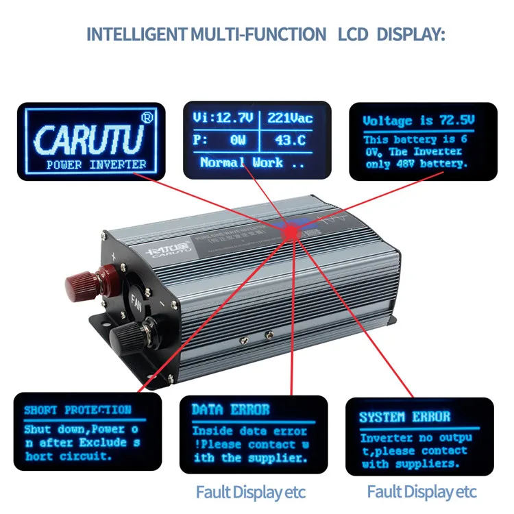 Promotional top quality 200w car power inverter 220v 300w 240v 2a ac with LCD Display