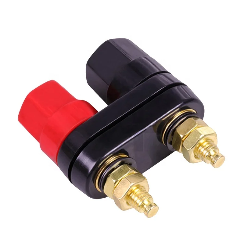 JIALUN Gold Plated Brass Binding Terminal Dual 2-Way M5 Binding Post Power Amplifier