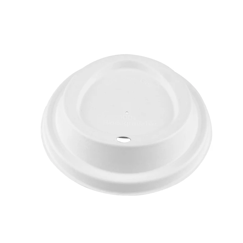 Free Samples 100% Biodegradable Compostable Natural Sugarcane Pulp Flat Swivel Round Boba Lid Cup Cold Cup Lids
