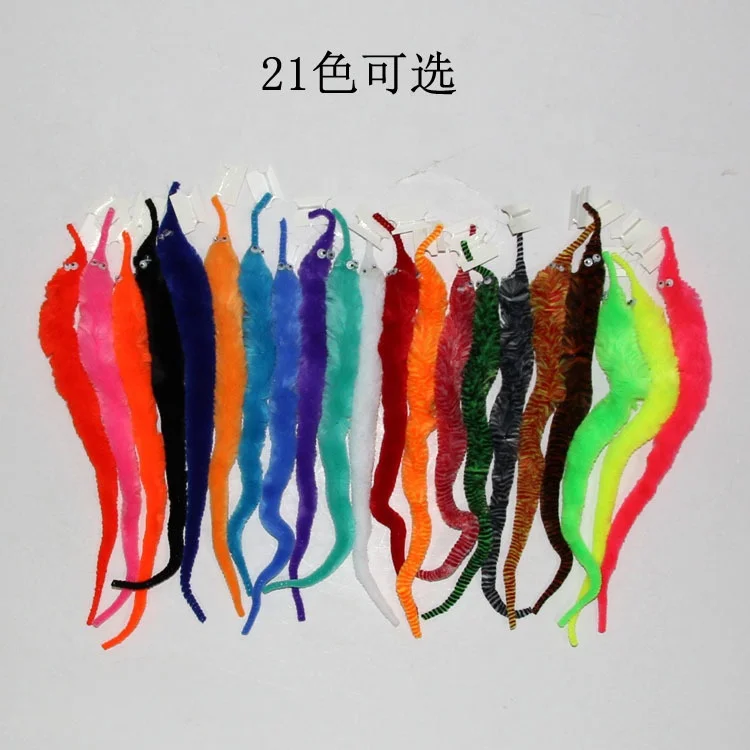 Wiggly Twisty Fuzzy Worms on a String Fuzzy Christmas Halloween Wizard New Strange Trick Toys for Kid