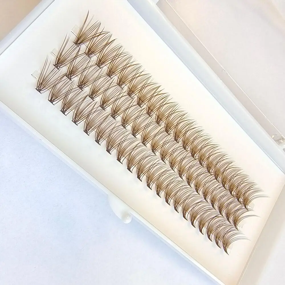 Diy Brown Individual Lash Clusters Fluffy Tray 15Mm-20Mm Natural Brown Lash Extensions Clusters Synthetic Brown Cluster Lash