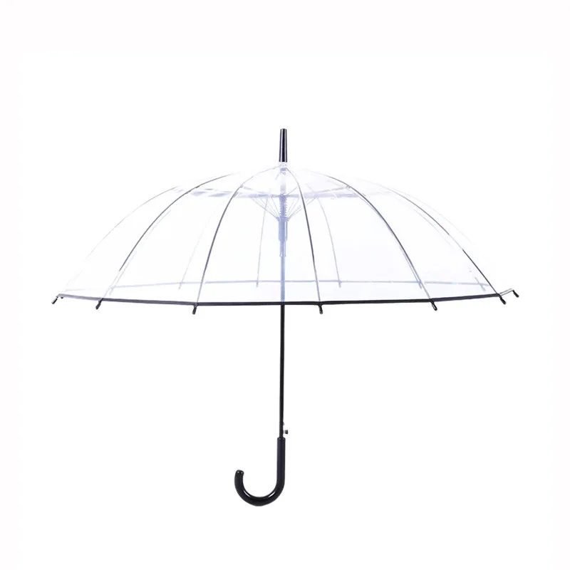Factory Wholesale Customized Logo Clear Umbrellas Kids Parasol Colorful Transparent Umbrella with Printing for Promotion