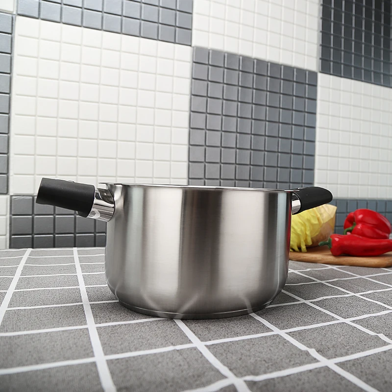 Большой горшок Круглый Кухня 3 слоя дно для еды из нержавеющей стали на складе кастрюля для супа (20 см)