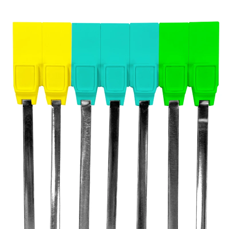 Self-lock Metal Insert Seal Pull Tight Strap with Printing Flat Head Numbered Strip
